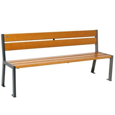 Banc public acier et bois Silaos