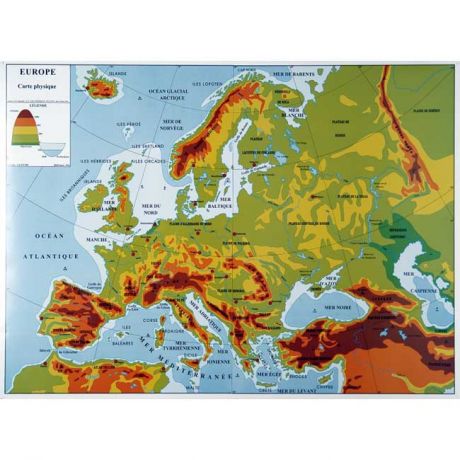 Carte muette Europe physique