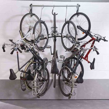 Rangement du vélo: Porte vélo mural sur rail en acier