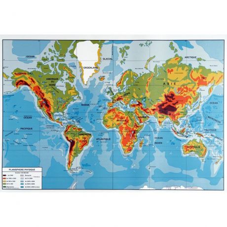 Carte du Monde en Bois avec les Pays
