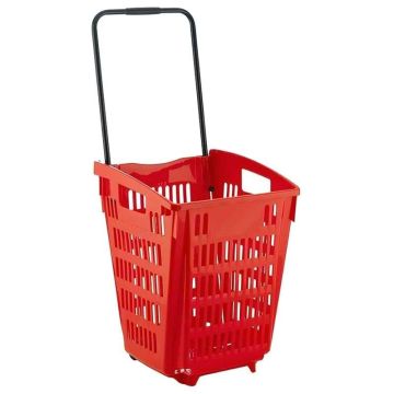 Panier sur roulettes 52 litres - Rouge