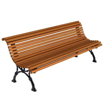 Banc public à lattes bois exotique La Baule